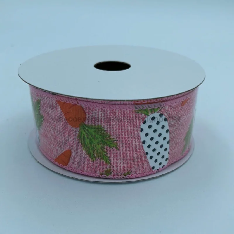 Pink Printed Linen/Black-White Pattern Carrots, 1.5"X10Y 31215-09-44