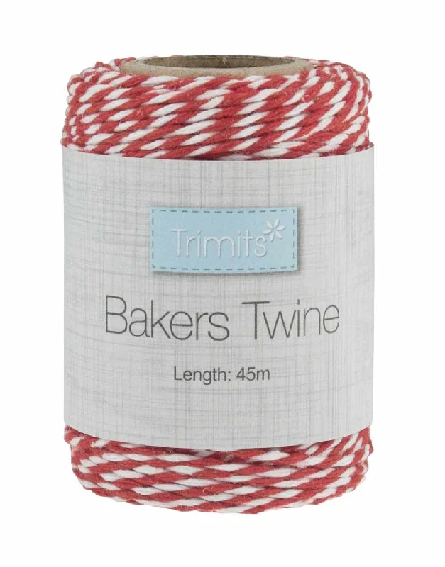 Red & White Bakers Twine, 45 Roll